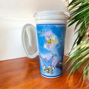 VINTAGE 2010 Disney Parks Travel Mug - Coca-Cola Promo - Mickey, Daisy, & More